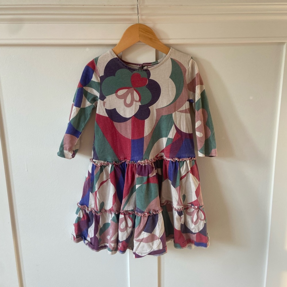 Tea Collection Cotton Dress Geometric Long sleeve